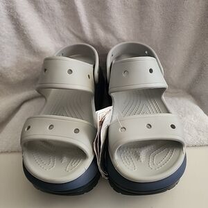 Crocs Mega Crush Matte Sandal Atmosphere Navy Grey Platform Women 9 Men 7 NWT